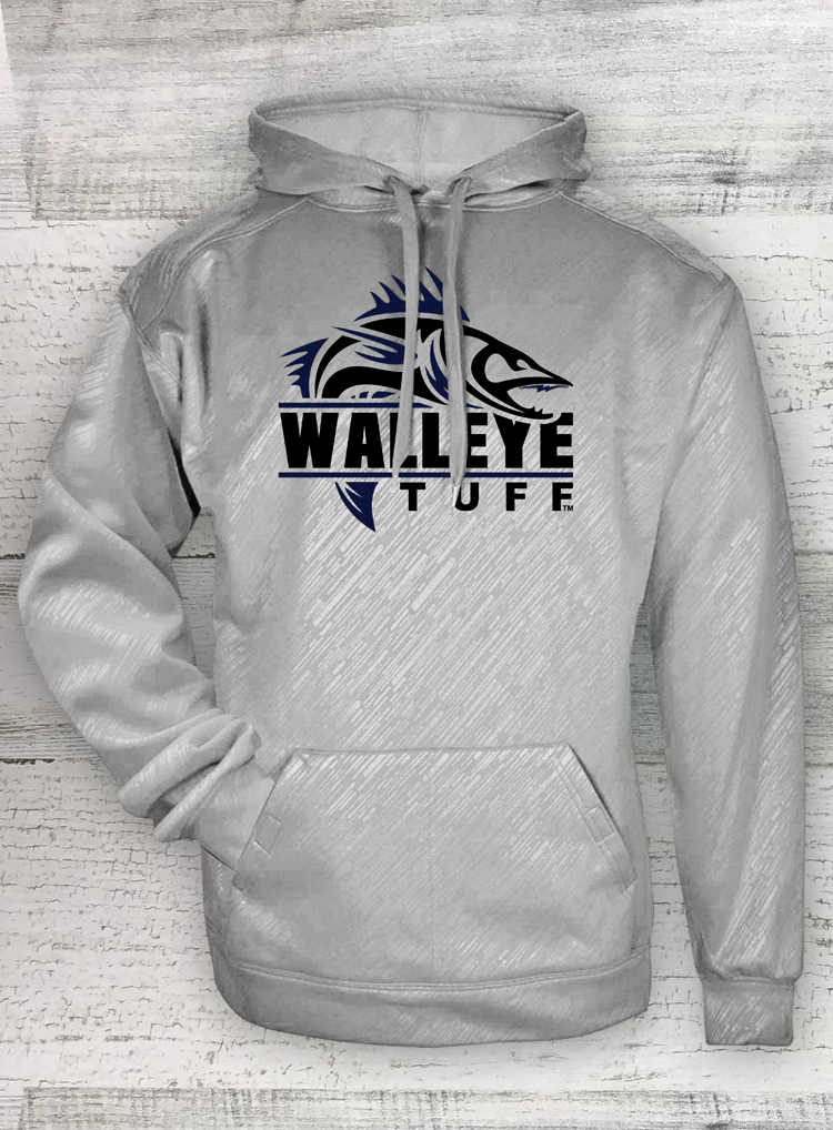 Walleye Tuff Badger - Line Embossed Hooded Sweatshirt