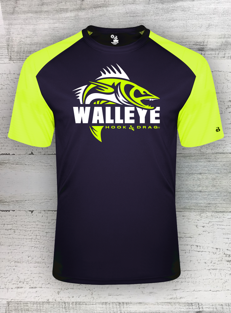 HD Walleye -Modern Retro- Adult Men's Badger - Break Out Short Sleeve T-Shirt