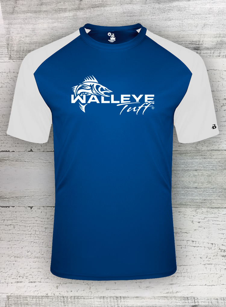Walleye Tuff - Sport Series - Royal Blue/White - Break Out Short Sleeve Performance T-Shirt