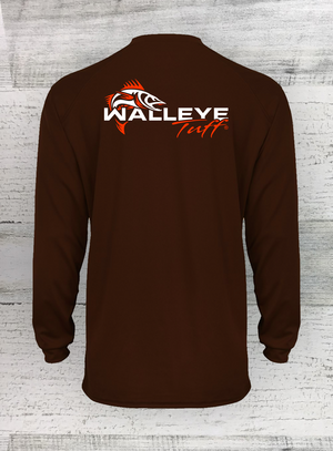 Walleye Tuff - Sport Series - Browns - B-Core Long Sleeve Performance T-Shirt