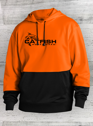 HD Fish - Sport Series - Enhanced Visibility Fleece Pull over Hoodie - Catfish Walleye Crappie Bass