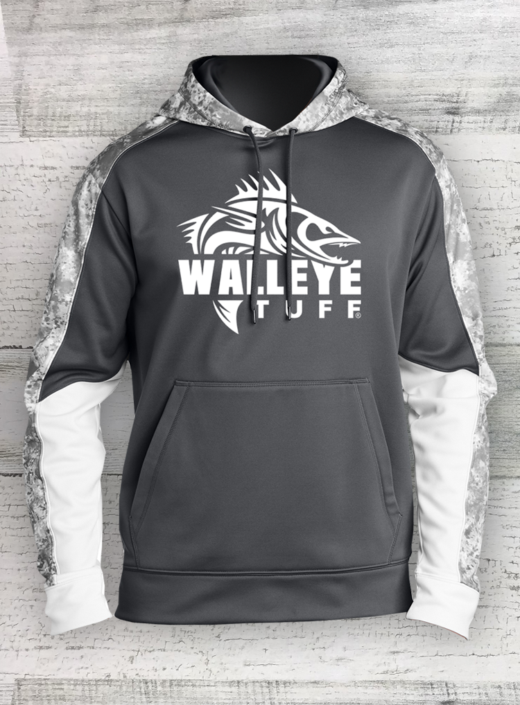 Walleye Tuff - Walleye Hoodie Sport-Wick® Mineral Freeze Fleece Colorblock Hooded Pullover