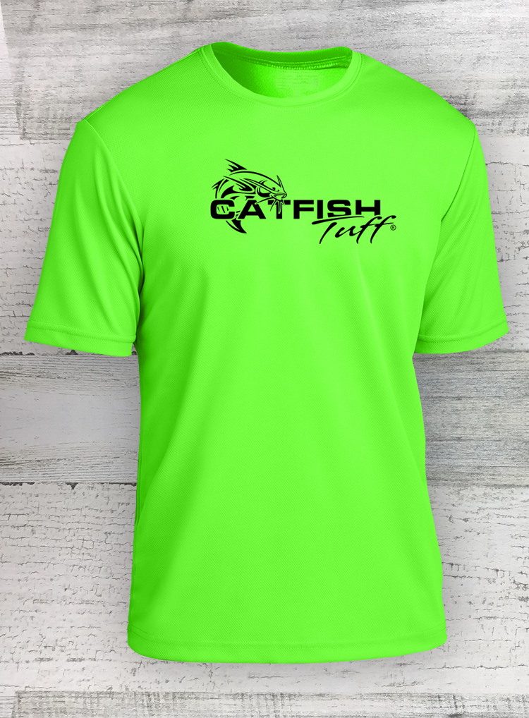 CATFISH TUFF - Fishing Hat - Neon - Charcoal/Neon Green Trucker Cap - snap  back