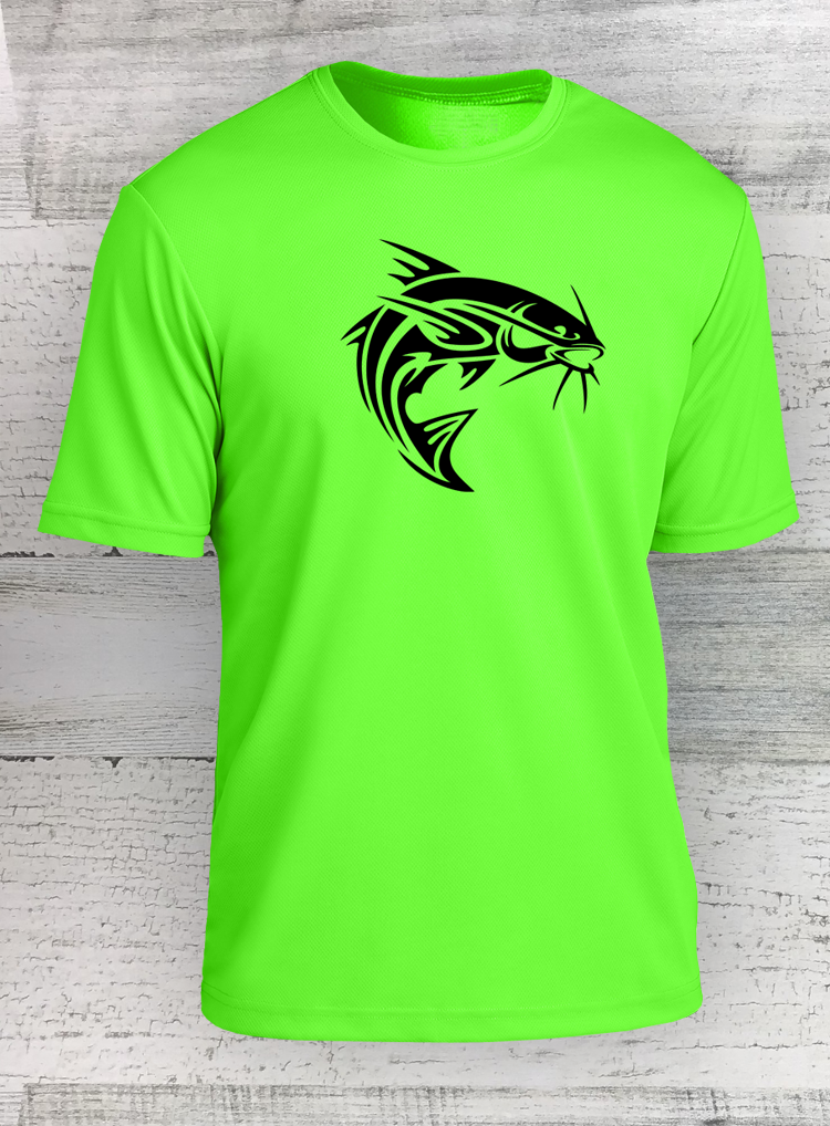 HD Fish Modern Retro - Racer Mesh Short Sleeve Tee - Catfish Walleye Crappie and Bass