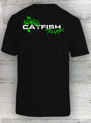 Catfish Tuff - All-American Made POCKET Tee- Short Sleeve - Catfish Shirt - Fishing Shirt - Black