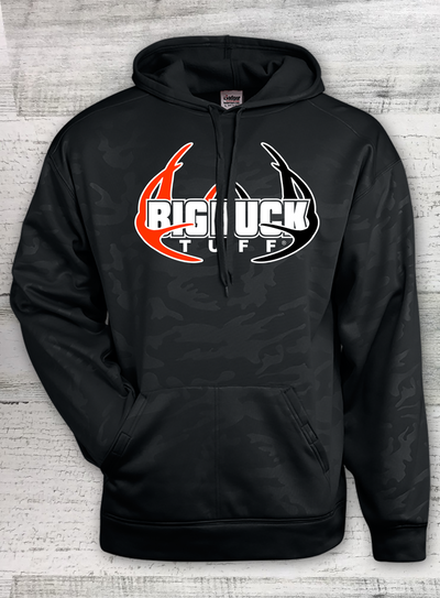 Big Buck Tuff - Hunting Hoodie- Monocam embossed Hooded Sweatshirt - Black