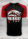 Big Bass Tuff - Large Mouth Bass - Fishing Shirt - Adult Men's Badger - Break Out Short Sleeve T-Shirt