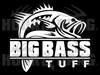 Big Bass Tuff - Large Mouth Bass - 8 x 7.5 - Decal - White