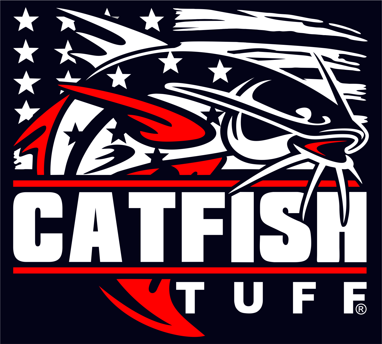 Catfish Tuff - Patriot 5 x 4.5 Decal - catfish sticker - Hook & Drag