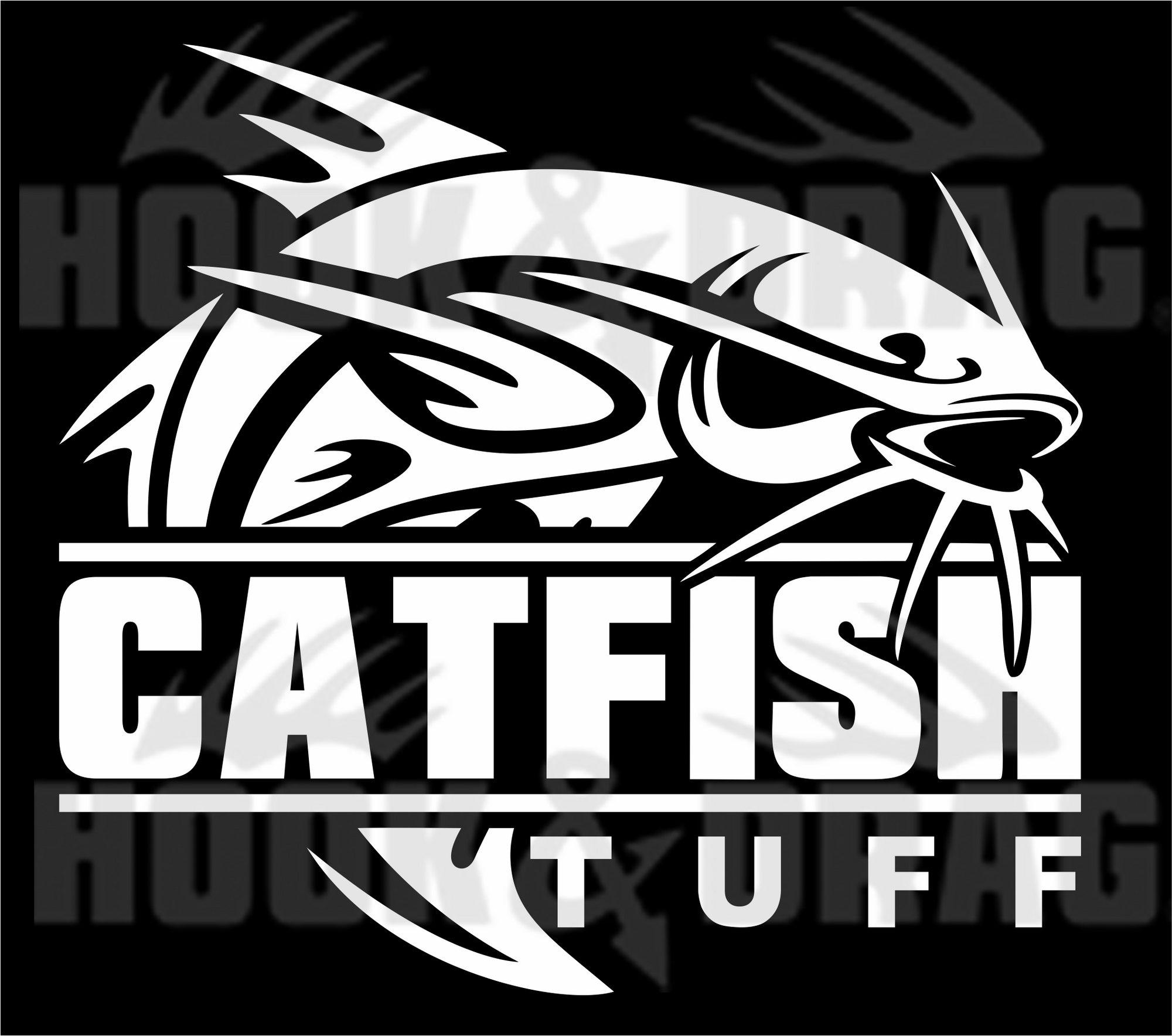 CatFish Tuff 7 x 6.25 Decal White