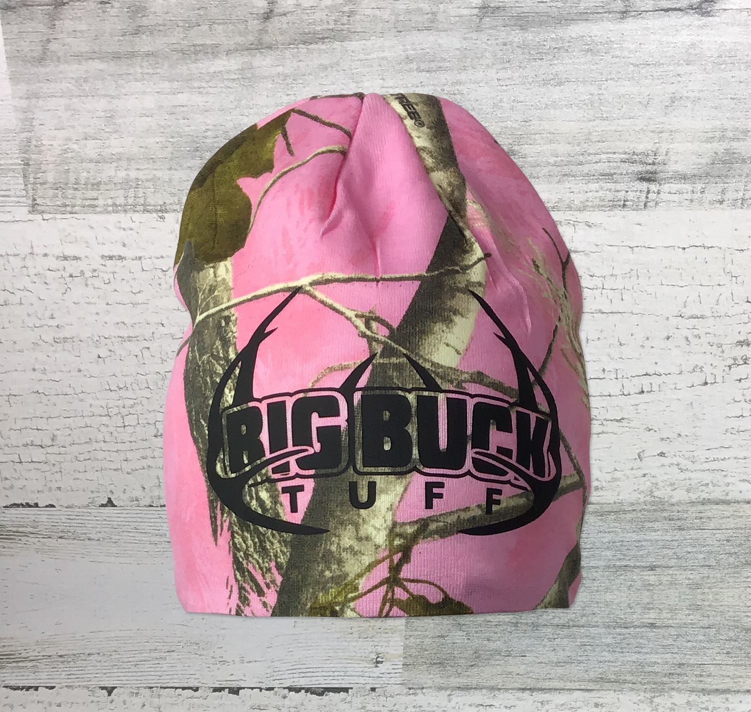 Big Buck Tuff  - 8" Hunter Pink Real Tree AP Camo Knit Beanie - Hunting Hat
