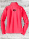 Catfish Tuff - Ladies Sport-Wick® Stretch 1/2-Zip Pullover - Coral- with THUMB HOLES
