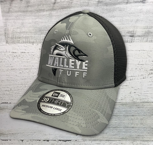 Walleye Tufff - Fishing Hat -  New Era ® Tonal Gray Camo Stretch Tech Mesh Cap